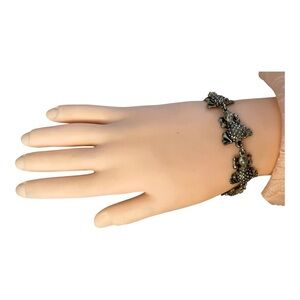 Vintage Silver Frog Bracelet Mexico 1980's, Marked S-80, 23g, 7".